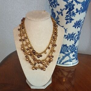 Elegant Gold Multi-Strand Necklace